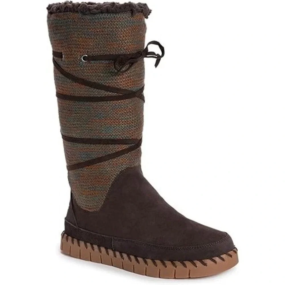 NEW! MUK LUKS Womens Flexi New York Boots Chocolate Water Repellent Warm Sz 7.5